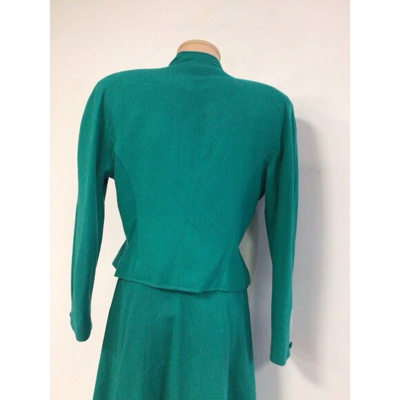 Daniel Niveau Wool Skirt Suit 2 Piece Designer 90’s Shoulder Pads Womens 6 - Picture 7 of 9